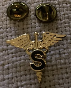 Army Officer's Collar Pin: Medical Specialist - c/b, G23, No Shine, One Only - Picture 1 of 6