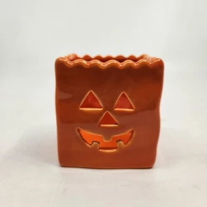 RUSS Berrie Bright Frights Ceramic Pumpkin Votive Holder Halloween Decor READ - Picture 1 of 7