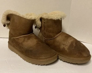 UGG Baily Schleife braune kurze Stiefeletten kuschelig warm Größe 7 - Bild 1 von 6