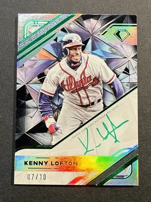 2025 Topps ícones de diamante autógrafo Kenny Lofton 7/10 branco policromatink Braves - Imagem 1 de 2