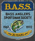 pk89667: B.A.S.S. Bass Anglers Sportsman Society 25 Jahre 1967-1992 Abzeichen Aufnäher