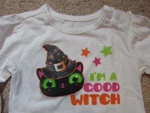 NEW Baby's 1st First Halloween Costume White Good Witch Cat One Piece Size 3-6 - Picture 1 of 1