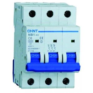 Chint 3 Phase Mcb . NB1-63 .6 Amp . C TYPE (NEW) - Picture 1 of 1