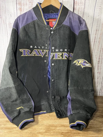 Men's LG Baltimore Ravens NFL Leather Suede Jacket By G-III Vintage Cover