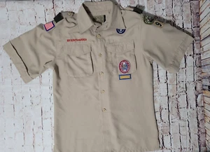 Boy Scout BSA, Official Uniform Shirt, Youth Large, Poly, Vented w/Eagle Patch - Picture 1 of 8