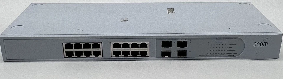 3 COM Baseline Switch 2816-SFP Plus 16-Port 3C16485 No Power Cord - Image 1 of 4