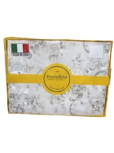PORTOFINO Floral 4 Pc QUEEN Sheet Set 200 TC Crisp Cotton Percale Made In Italy - Picture 1 of 9