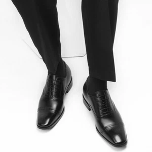US7.5CHAMARIPA Elevator Shoes Men Black Dress Shoes Height Increase 7cm/ 2.7inch - Picture 1 of 5