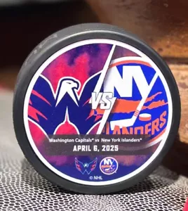 New washington capitals puck New York Islanders April 6 2025 Goal 895 ovechkin - Picture 1 of 1