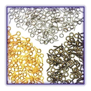 20 40 Schraubösen Ösen Schrauben Ringschrauben Mini Gold Silber Bronze - Bild 1 von 1