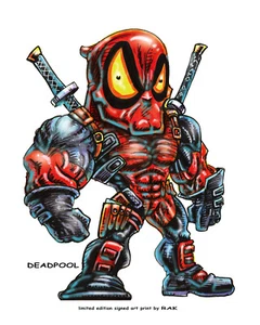 8x10 Signed Ltd. Edition SUPER BUFF DEADPOOL Superfreek Print by RAK - Picture 1 of 2