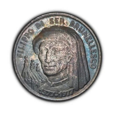 SAN MARINO. 1977, 1000 Lire, Silver - Filippo di ser Brunellesco 🌈 Toned 3 - Image 1 of 3