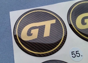 4x GT Embleme für Nabenkappen Felgendeckel 55mm Silikon Aufkleber GT55CG - Bild 1 von 7