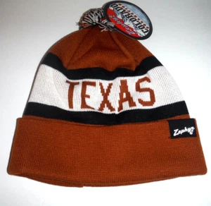 NCAA NEU Texas Longhorns Neu mit Etikett authentisch Bündchen Beanie/Haube/Strickmütze MIT BOMMEL - Bild 1 von 2