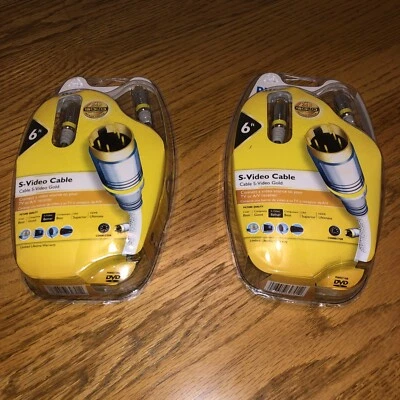 (2)Phillips S-Video Cable M62791 24K Gold Plated Connectors 6 Ft Long. New - Image 1 of 4