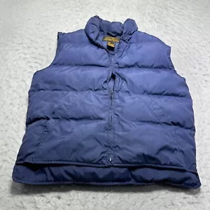 Vintage Eddie Bauer Goose Down Quilted Puffer Vest Navy Mens Size Medium M - Picture 1 of 11