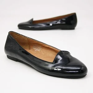 JEFFREY CAMPBELL Size 7 M Black Patent Synthetic Leather Mention Flats Slip-On - Picture 1 of 12