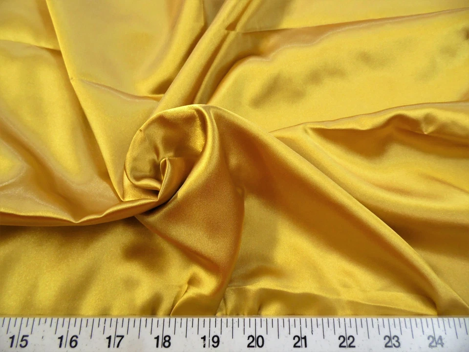 Discount Fabric Charmeuse Silky Bridal Satin Apparel Gold CS02 - Image 1 of 1
