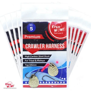 10 piezas Fish WOW!® 12" Arnés sobre orugas plataforma Walleye trucha cuchara giratoria 2 ganchos #5 - Imagen 1 de 2