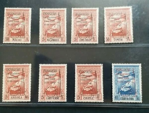 PORTUGAL COLONIES 1939 AIRMAIL New York Exposition overprint set 8 MLH - Picture 1 of 6
