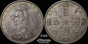 Great Britain, Victoria, Double Florin 1887, Roman I, nicely toned, aUNC - Picture 1 of 7