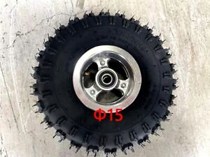 4.10- 4" 4 Inch Wheel Rim+Tyre Tire 49cc Mini Quad Bike ATV Buggy 16mm Bearings