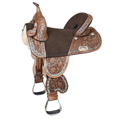 HILASON Western Horse Saddle Treeless Trail Barrel American Leather | for Horses - Image 1 of 4
