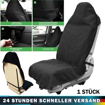 AUCHIVES 1X Autositzbezug Sitzschoner Schonbezug Schutz Autositze Polyesterfaser Schwarz