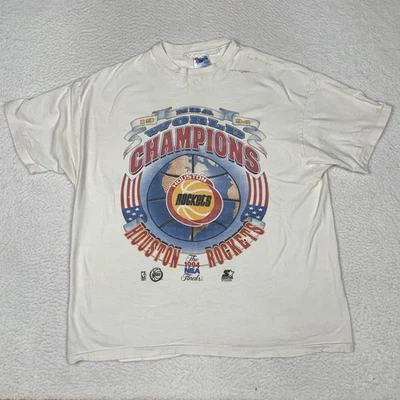 Camiseta De Colección 1994 Houston Rockets Finales NBA Campeones Mundiales Hombre XL (manchas) Foto 1 de 4