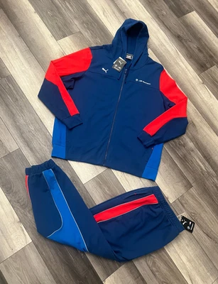 NMWT PUMA BMW MOTORSPORTS Men's 2 Piece Tracksuit Blue Red Hoodie 2XL Pants XL - Image 1 of 4
