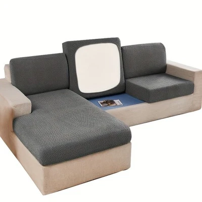 Capa protetora elástica lavável para móveis de sofá em forma de L - Imagem 1 de 4