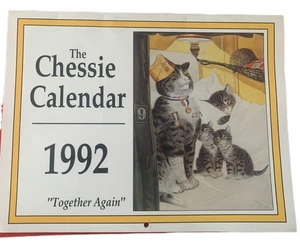 Vintage The Chessie Calendar 1992 Chessie the Railroad Kitten C&O Rail - Picture 1 of 6