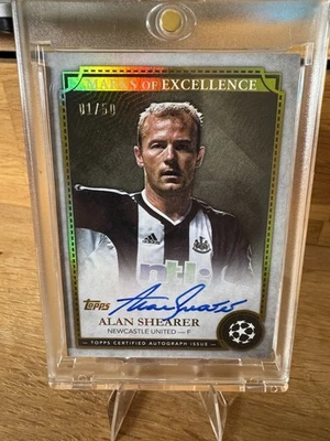 Alan Shearer Topps Marks Of Excellence 01/50 On Card Auto Newcastle  - Image 1 of 3