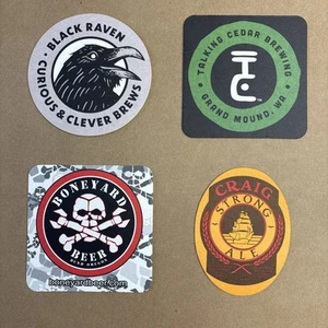 Menge 4 Bierdeckel, Black Raven, Boneyard, sprechende Zeder, Craig Strong Ale - Bild 1 von 2