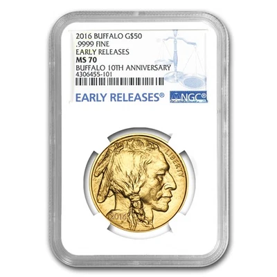 2016 1 oz Gold Buffalo MS-70 NGC (Early Releases) - Image 1 of 3