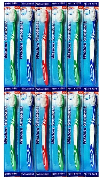 Wisdom Addis Smokers Toothbrush Extra Hard Bristle (Pack 12)