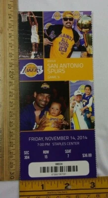 Boleto de juego Los Angeles Lakers v Spurs 14/11/2014 7 Kobe Bryant Tim Duncan Foto 1 de 2