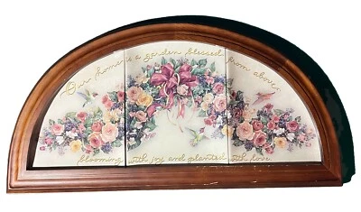 Bradford Exchange LE Lena Liu Bless Our Home Wood Framed 3 Collector Plate Set - Image 1 of 4