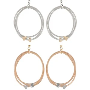 Pendientes con dije corazón de cuerda de guitarra en plata u oro (1,75x2,5 pulgadas) - Imagen 1 de 10