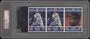 1991 Post Cereal Canadian Baseball Nolan Ryan Winfield Panel PSA 5
