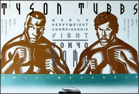 Original Vintage Iron Mike Tyson vs. Tony Tubbs On-Site Boxing Fight Poster Cover