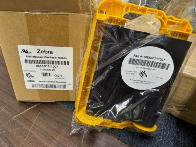ZEBRA 5555 стандартный воск/смола лента товар # 0555CT11007 QTY чехол из 6 новый в коробке - Изображение 1 из 4