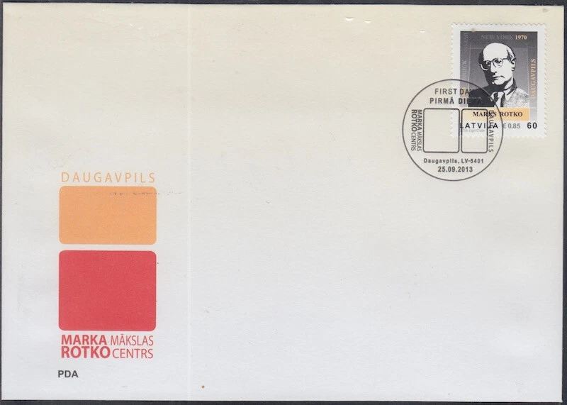 LATVIA #841 FDC - PAINTING by MARK ROTHKO, of LATVIAN JEWISH DESCENT - Image 1 of 1