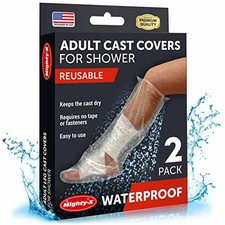 Waterproof Cast Cover Leg Adult - 2 Pack – 100% Reusable Shower Foot Protector