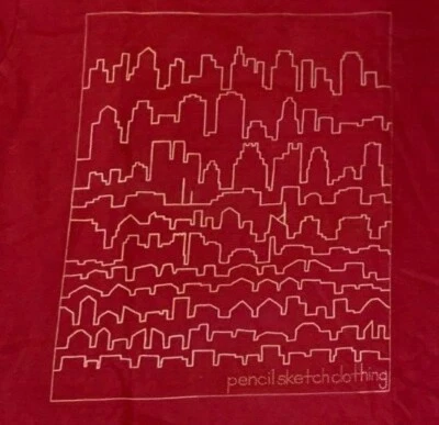 Unisex Kids Tshirt T Shirt XL American Apparel Pencil Sketch Clothing Red - Image 1 of 3