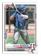 2021 Bowman Draft Maximo Acosta #BD-139   Texas Rangers Baseball Card