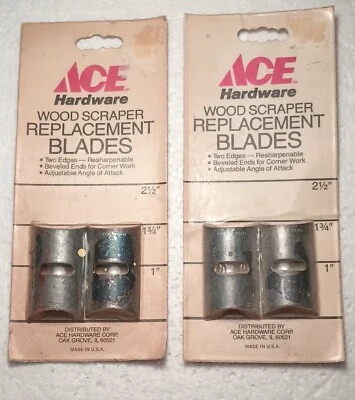 Vtg Ace Hardware Wood Scraper Replacement Blades 10313 Four 1.75" Long 4 Total - Image 1 of 4