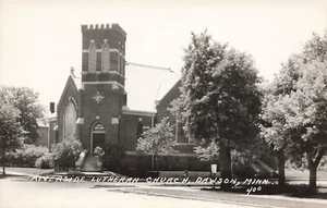 Dawson Minnesota Riverside Lutheran Church RPPC Vintage Scene Postcard LP64 - Picture 1 of 2