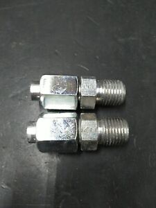(2) Parker Hydraulic Compression Fitting 3/8" OD Tube to Male 1/4" NPT
