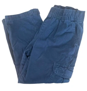 The Childrens Place Pants Boys Size 7 Husky Cargo Style Elastic Waist Navy Blue - Picture 1 of 5